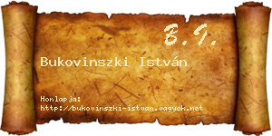 Bukovinszki István névjegykártya