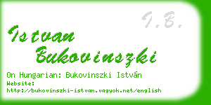 istvan bukovinszki business card